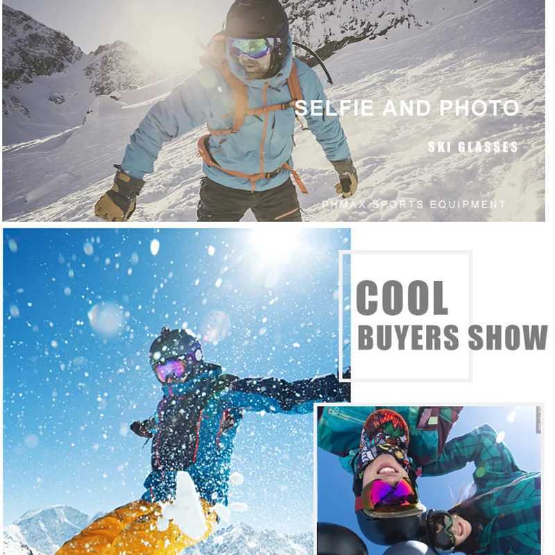 PHMAX Brand Ski Glasses Women Outdoor Snow Goggles With Anti-Slip Strap Double Layers Men Anti-Fog Snowmobile Ski Goggles K251110