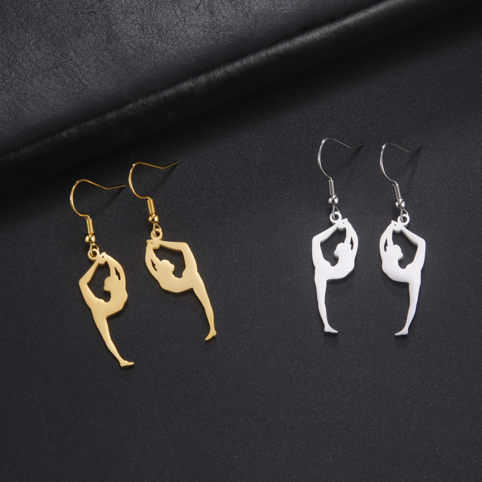 In Stainless Steel Gymnast Earring for Women Girls Gymnastics Sports Drop Earrings Fashion Jewelry Gift Wholesale 251031