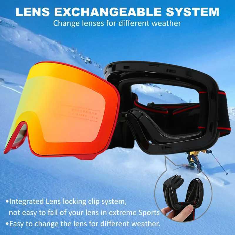 Kids Large Frame Ski Goggles OTG Snow Snowboard Goggles Doulbel-layer HD Anti-fog Lens for Boys Girls 5-14 Years Old K251110