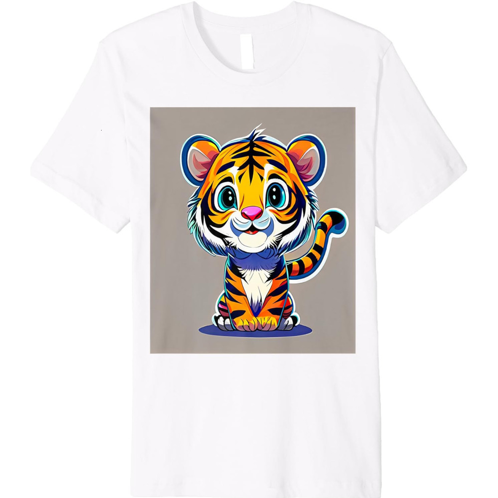 T shirt for Mens A cute Tiger Premium Graphic Tee Casual Tops Clothes Short sleeve cool