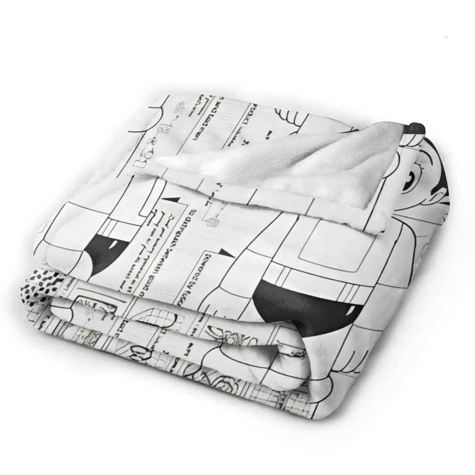 Astro Boy Blueprint Knitted Blanket Astroboy Anime Fleece Throw Blanket Summer Air Conditioning Printed Soft Warm Bedspreads C251111