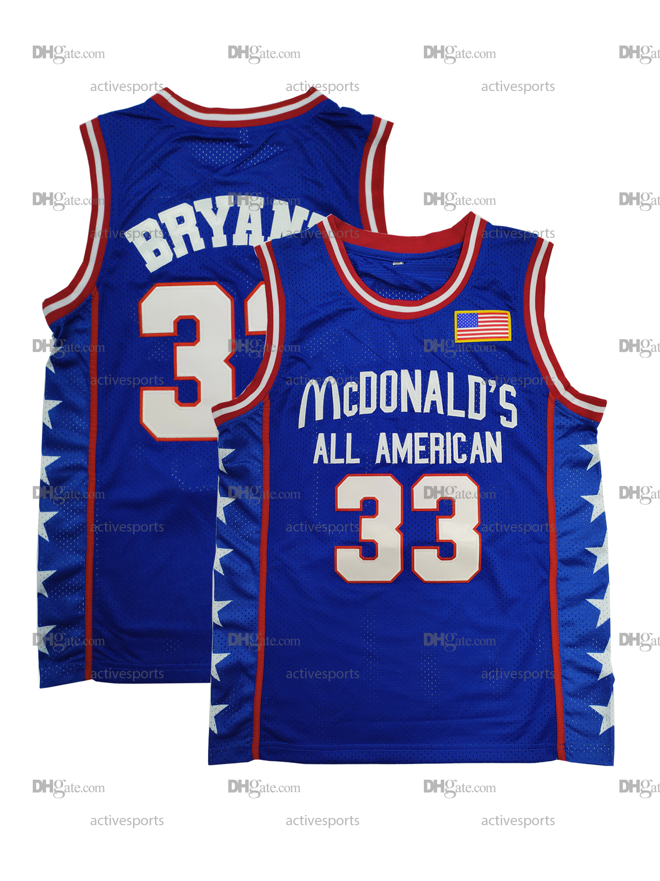 IN STOCK Mens 33 Bryant High School Basketball Jersey Stitched Name Number