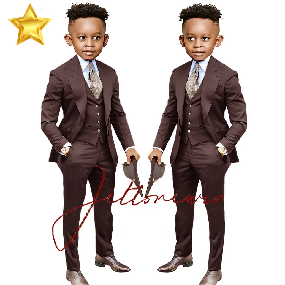 Handcrafted Boys 3-Piece Suit Set Perfect for Weddings Formal Kids 2-16 Years Old Blazer White Blazer 250410