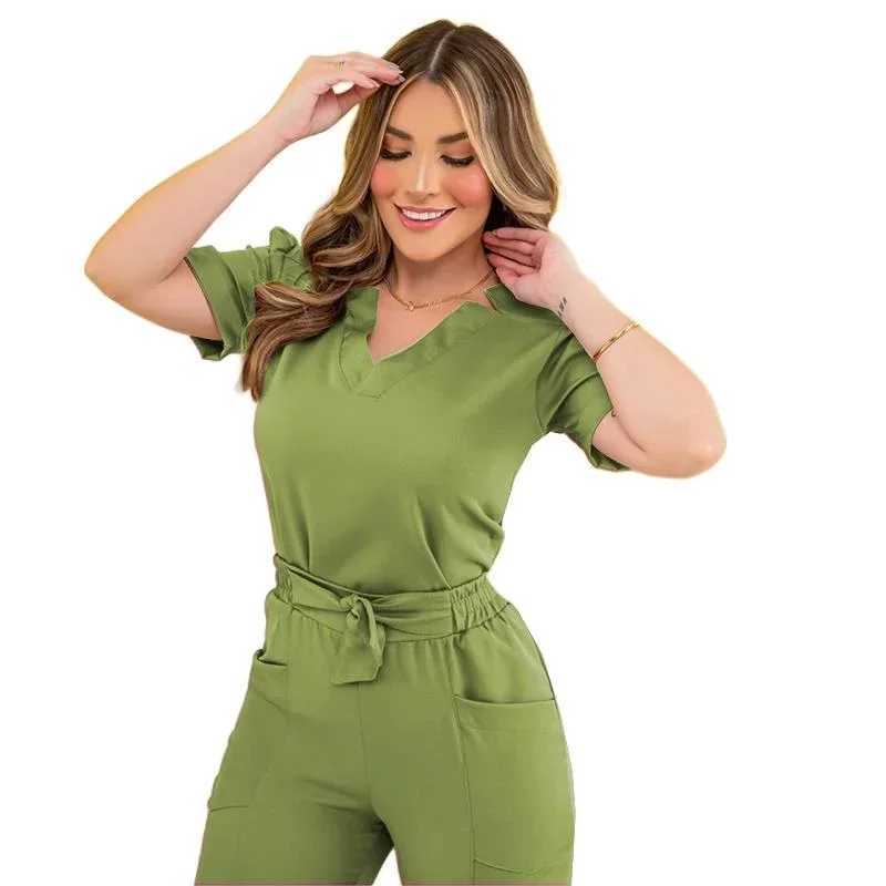 Surgical Uniforms Woman Nursing Enfermeria Sets Top Pant Articles Medical Uniforms Scrub Clinic Beauty Sn Spa Hospital Set X2504101