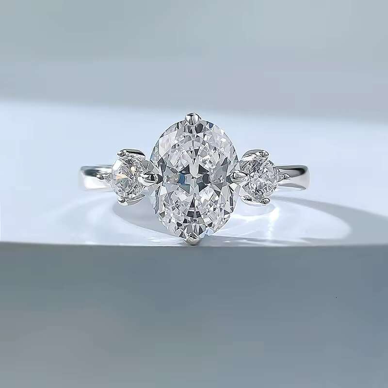 European and American Style S925 Silver Gold Plated Mosan Moissanite Diamond Ring Big Wedding Ring for Men Women and Couples