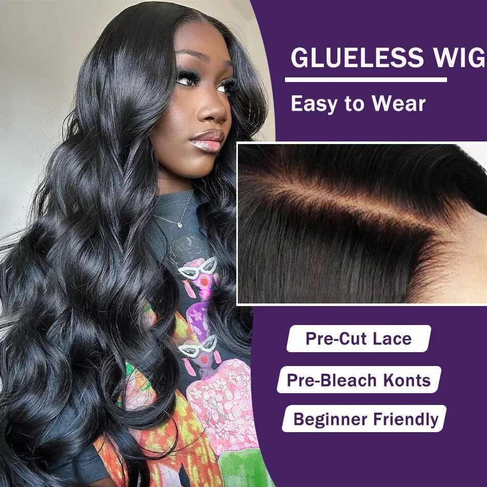 Glueless Wig Human Hair Ready To Wear Body Wave Pre Bleached Hairline 5x5 Lace Closure Wig Wear And Go Glueless Wig Pre PluckedT251111