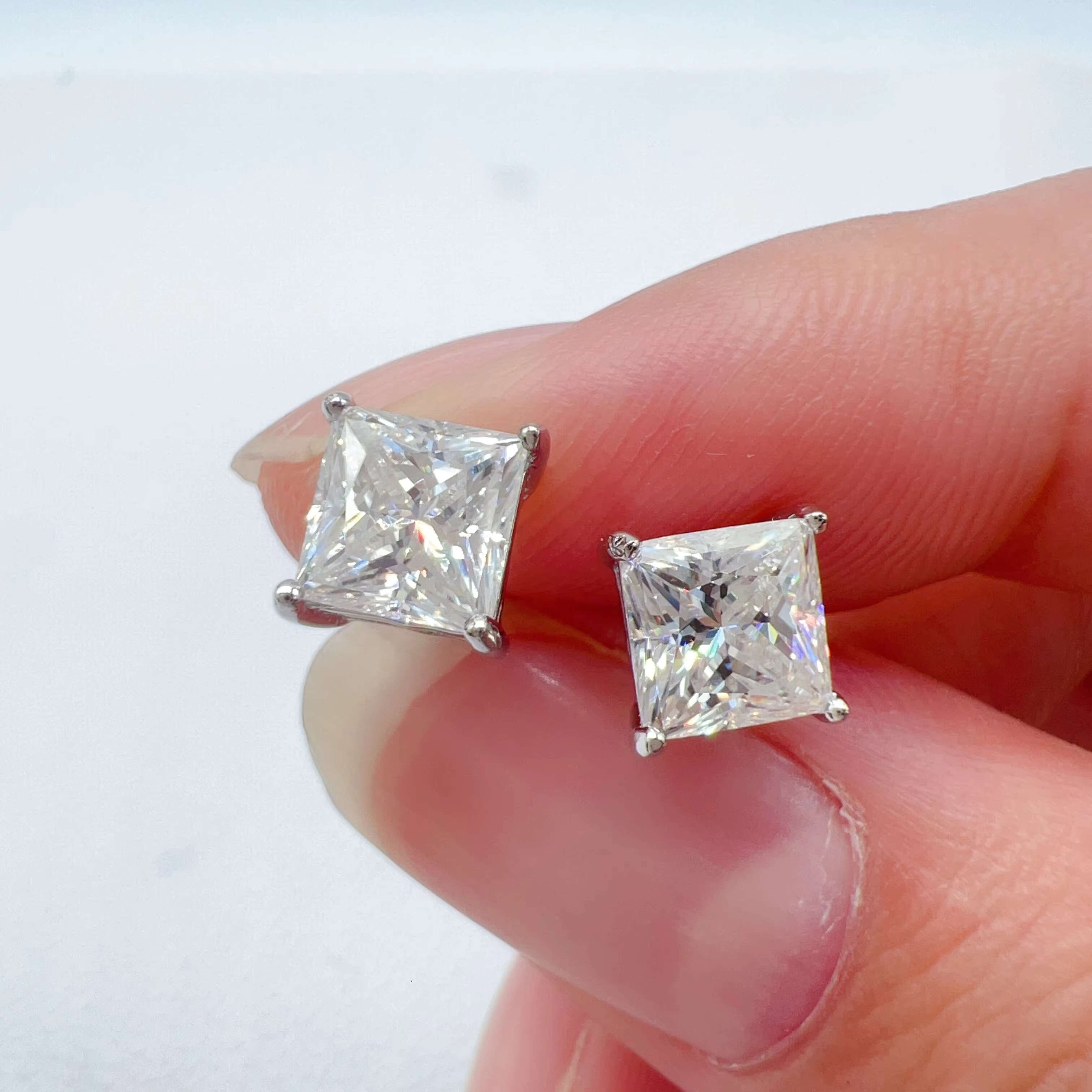 Hip Hop Supplies Sterling Silver Earings Jewelry Women Vvs Moissanite Stud Earrings