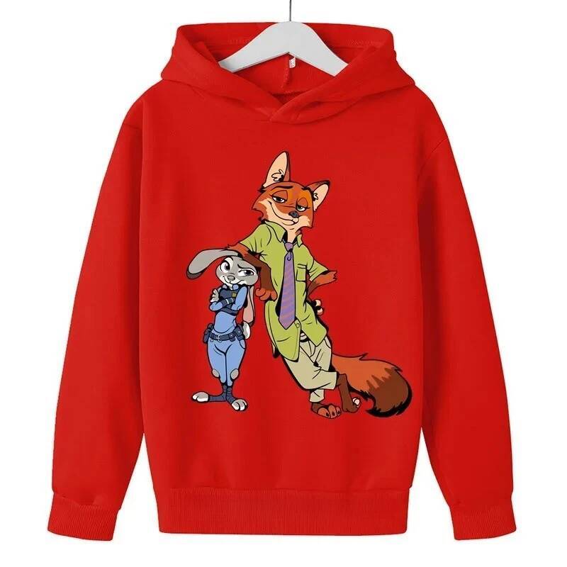 Disney Zootopia Fashionable Children's Clothing, Disney Zootopia, Judy Nick Hoodie, Sweatshirt, Casual Street Style, Pullover Hoodie