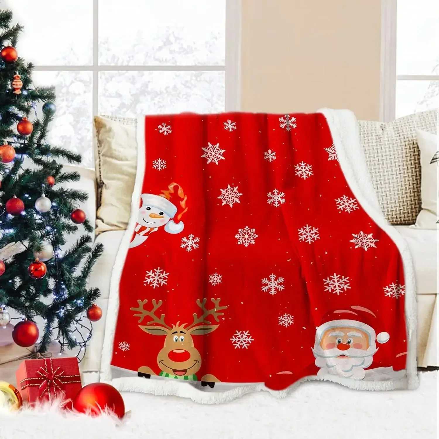 2026 Christmas Day Blanket Lamb Fleece Blanket Soft Warm Blanket Camping Home Fluffy Soft Blankets Gift For Christmas Decor C251111