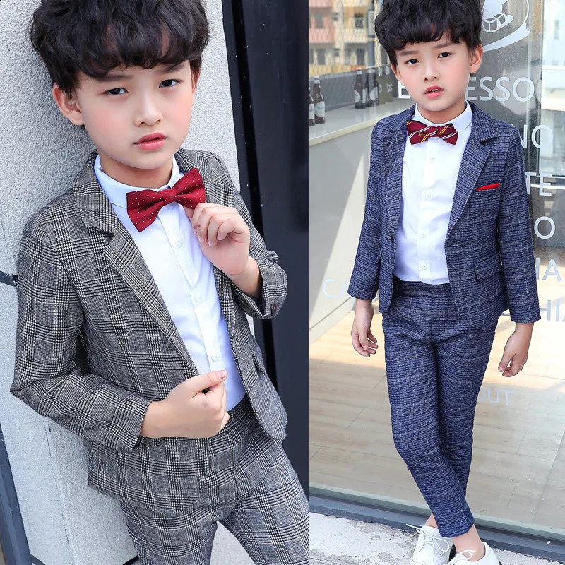 Kids Purple BlazerPants 2PCS Set Boys Pography Suit Childrens Formal Tuxedo Dress Baby Boys Party Ceremony Piano Costume 250410