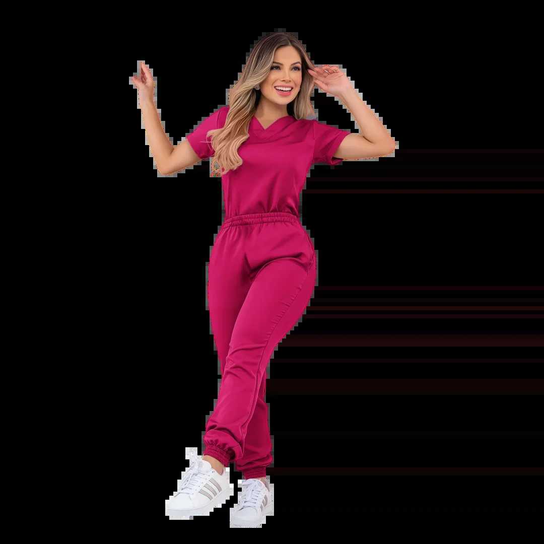 High quality frosted doctor medical center uniform comfortable staff scrub set womens beauty spa Sn Tunic Top+Pants workwear X250410