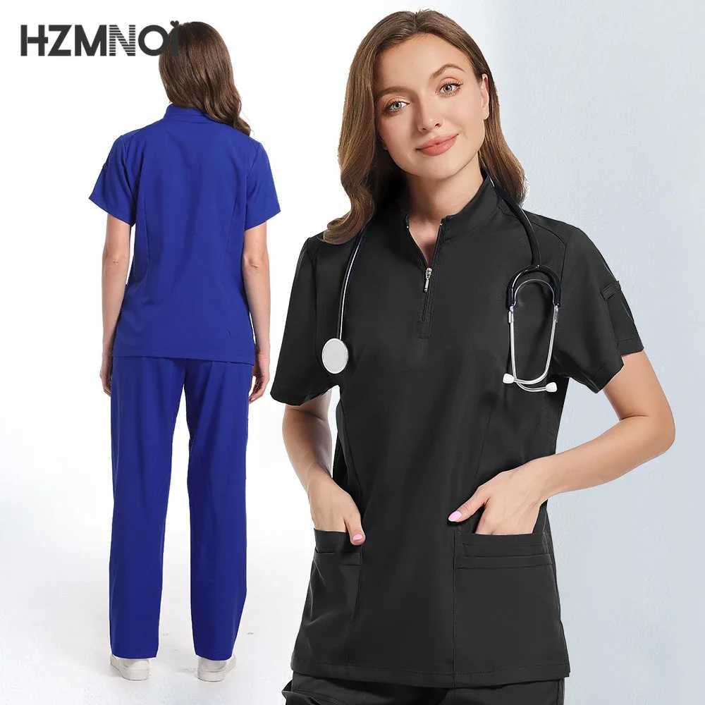 Multicolor Beautician Lab Workwear Solid Color Beauty Sn Nursing Uniforms Pet Clinic Scrubs Uniforms Work Clothes X250410