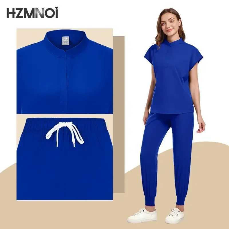 Multicolor Scrubs Uniform Short Slve Tops+jogger Pants Nursing Uniform Women Pet Doctor Medical Surgery Workwear Surgical Sets X2504101