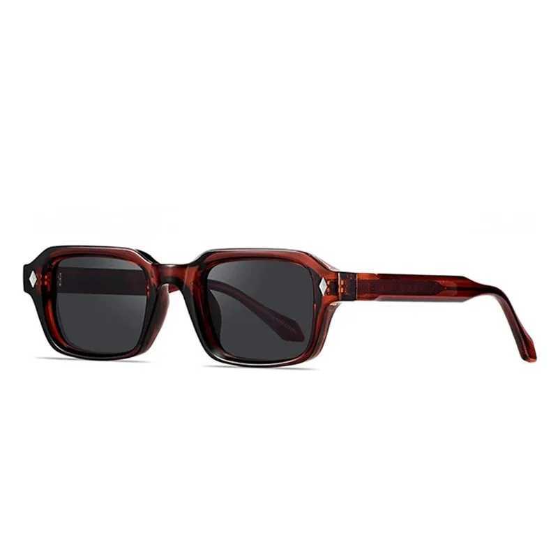 Retro Sunglasses for Women CP Acetate UV400 Square Frame Sun Glasses Men Trend Summer Shades European Style Brown GreenC250411
