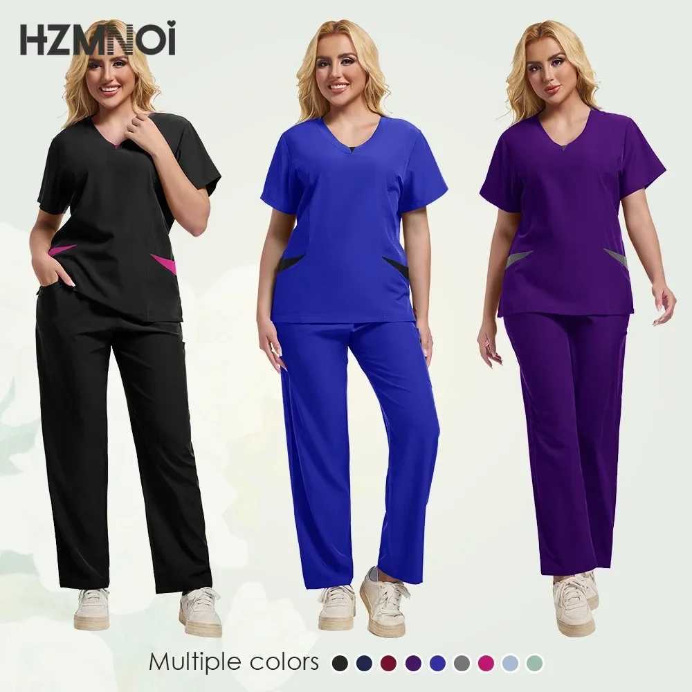 New Hospital Medical Scrub Suits Nurse Uniform Women Medical Clothing for Doctor Scrub Set Beauty Work Clothes Surgery Top Pants X250410