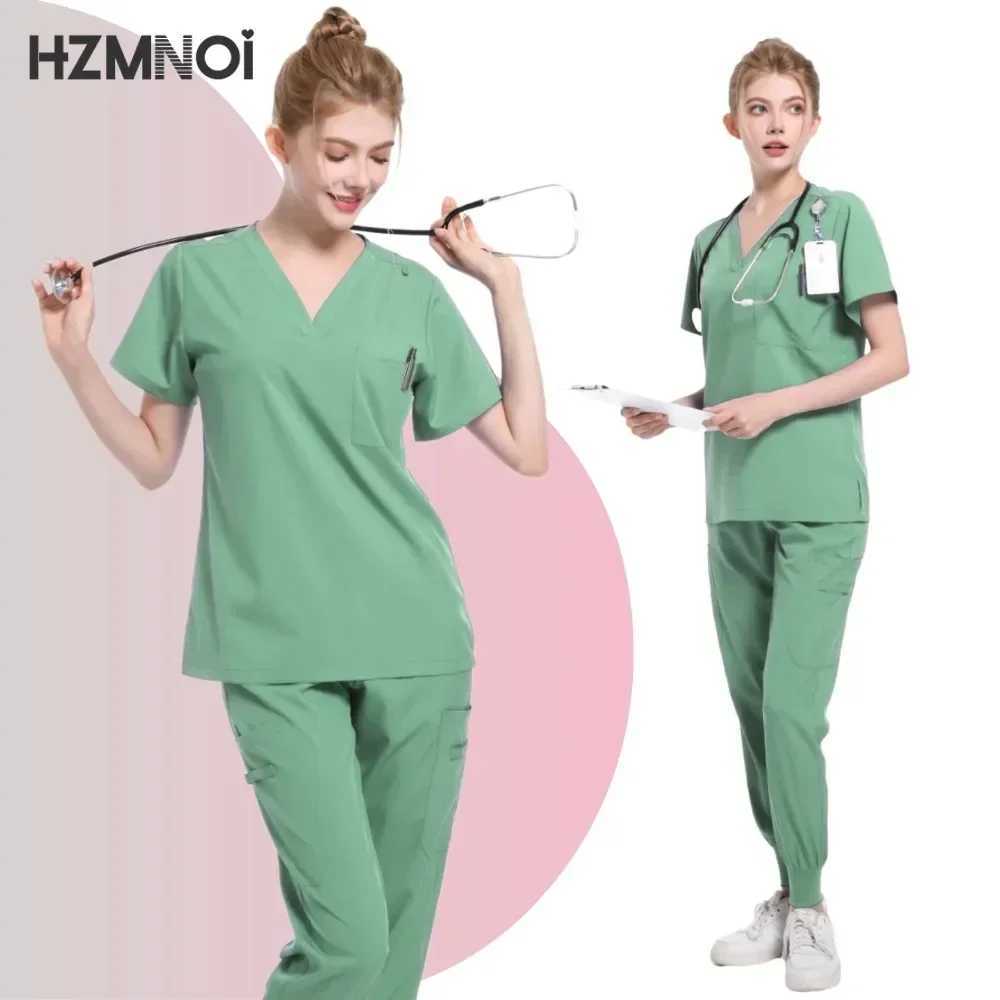 Unisex Doctor Medical Uniforms Men Women Nursing Clothes Beauty Come Nursing Scrubs Sets Dentist Workwear Clinical Tops Pants X250410