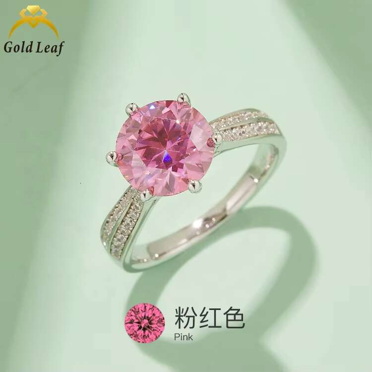 Goldleaf Jewelry Fine Jewelry Ring GRA Certificate D VVS White Color Moissanite Ring 925 Sterling Silver Engagement Ring