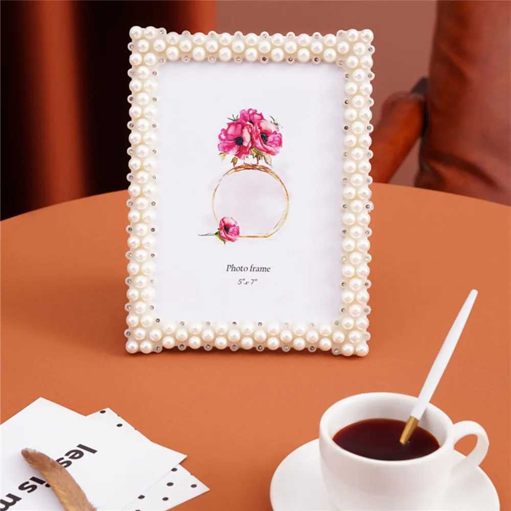 French Vintage Pearl Photo 367810Heart-shaped Round Square European Light Luxury Childrens Frame Home Decoration L251110 H260306