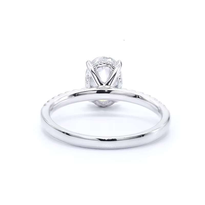 Wholesale Price 9K 10K 14K Real Solid Gold Vvs D Color Oval Diamond Engagement Rings Moissanite