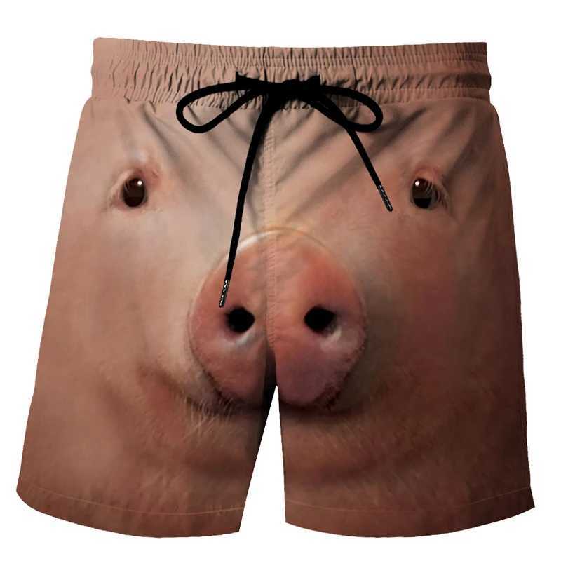 Interesting duck shaped beach shorts for men 3D printed animal board shorts for sports gym swimming relay swimsuit homme cool ice shortsW250410