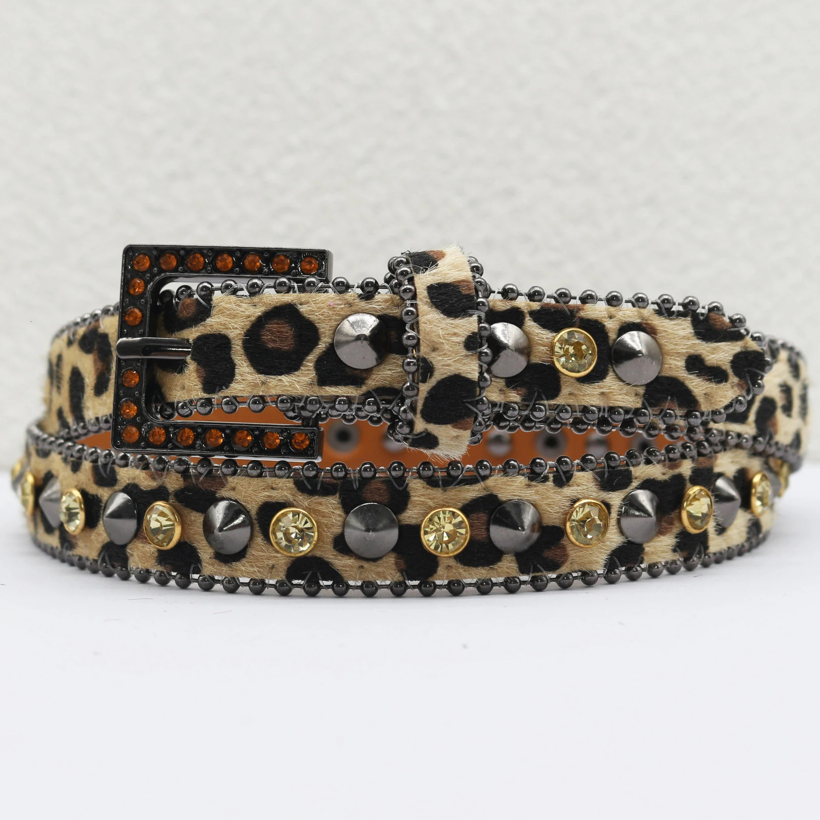 Fashionable European and American style high-end belt Y2K rhinestone belt alloy buckle rhinestone decorative belt 251110