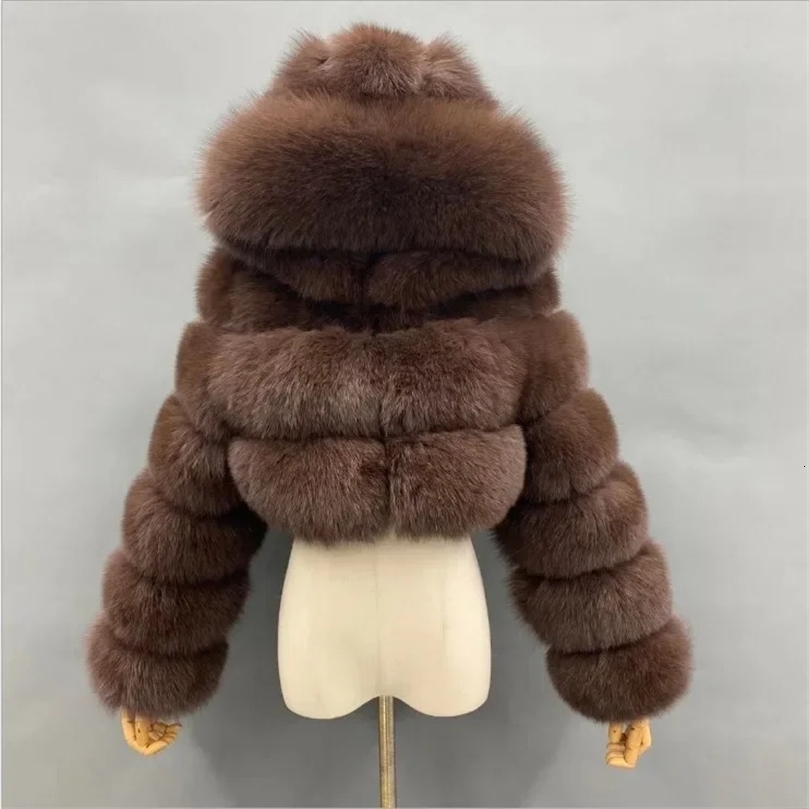 Autumn Furry Cropped Faux Fur Coats Jacket Fluffy Top Coat Hooded Straight Short Winter Jacket Fashion Streetwear 251106
