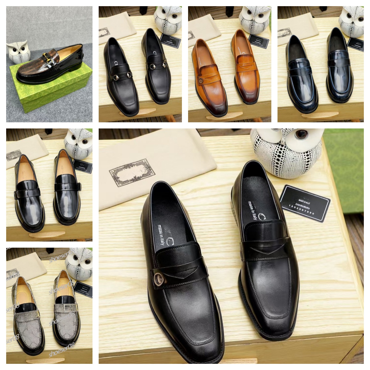 luxurious Italian men dress shoes 2025 Oxford Genuine Leather Moccasins Brown Black Men Designer Loafers shoes Men Classic High Quality Wedding Office shoes 38-46