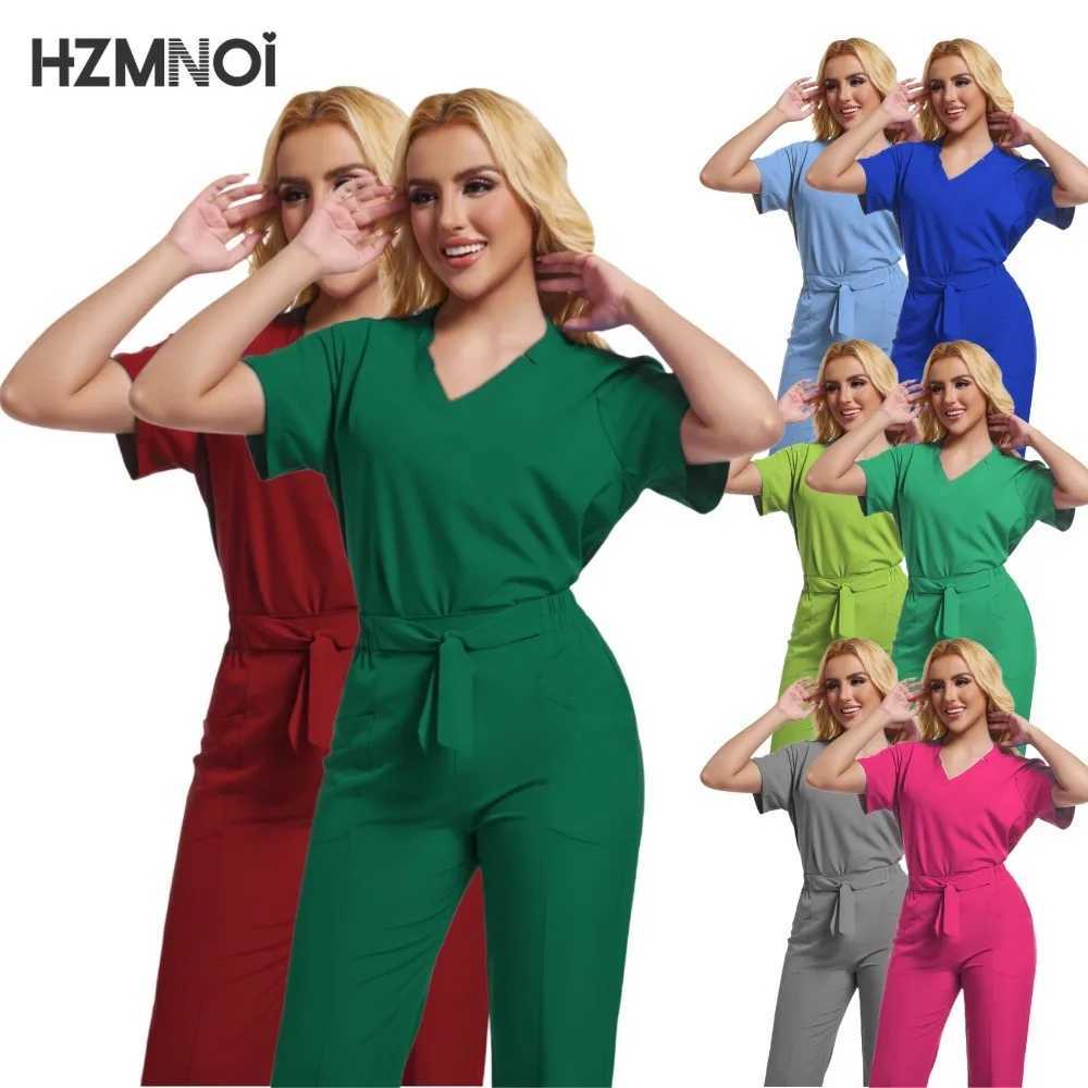HZMNOI Medical Uniform Womens Shampoo Set Nurse Care Work Clothes Beauty Sn Spa Surgical Clothes Laboratory Hospital Full Body X250410