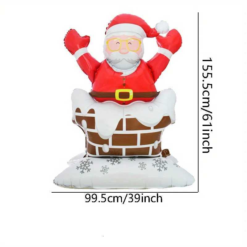 Christmas 1Pcs Standing Santa Claus Walnut Soldier Cattle Foil Balloon Decoration Christmas Theme Holiday New Year Party Family Decors Y251111