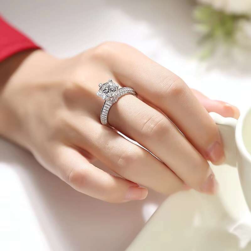 Custom Hot Selling Fine Jewelry 925 Sterling Silver 3CT VVS D Moissanite Engagement Ring Luxury Jewelry Wedding Ring for Women