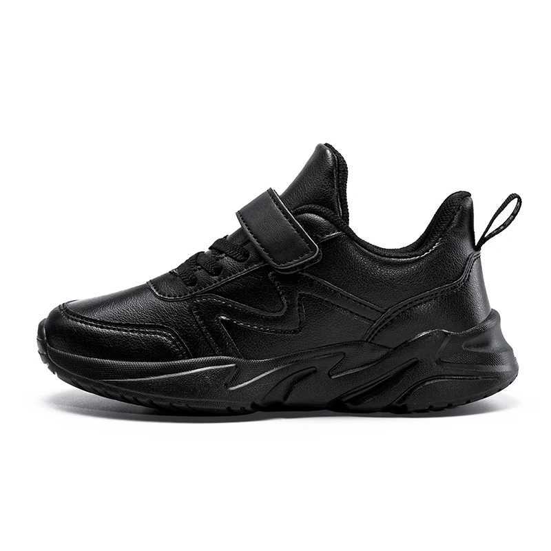 Childrens sports shoes childrens leather black boys shoes outdoor school running shoes student casual sports shoes Z250411