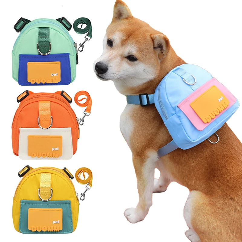 Waterproof Pet Backpack For Dogs Puppy Bag With Harness Collar Outdoor Travel Dog Snacks French Bulldog Accessories 251110