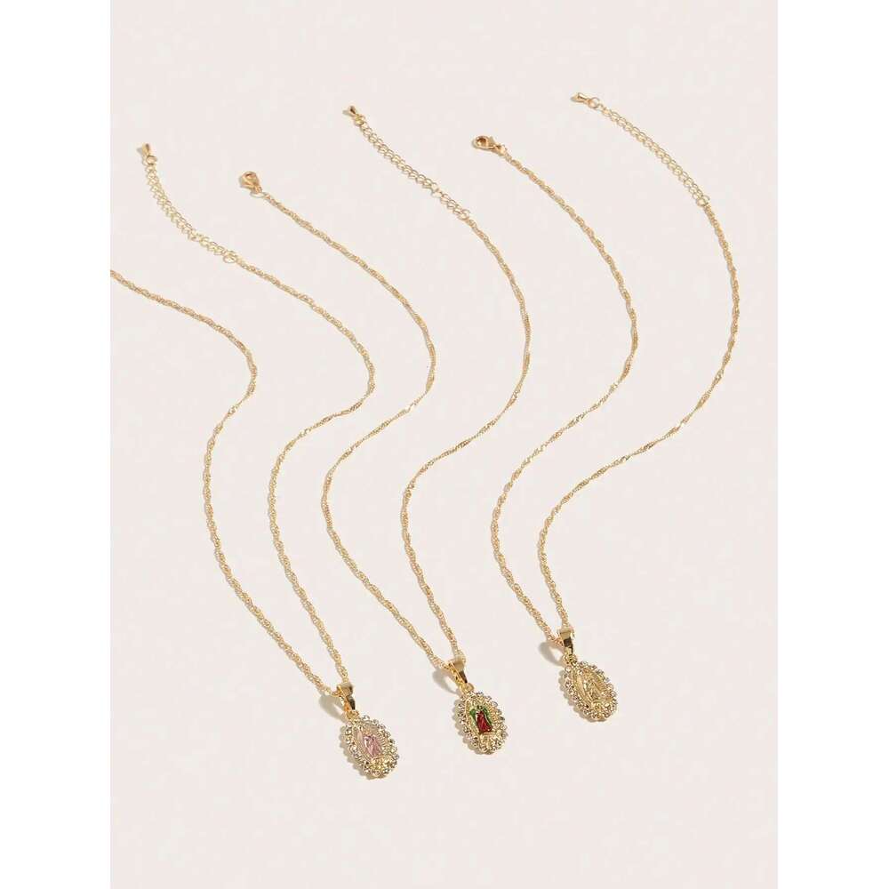 1pc Fashion Simple Ladies Virgin Mary Mother Pendant Necklace