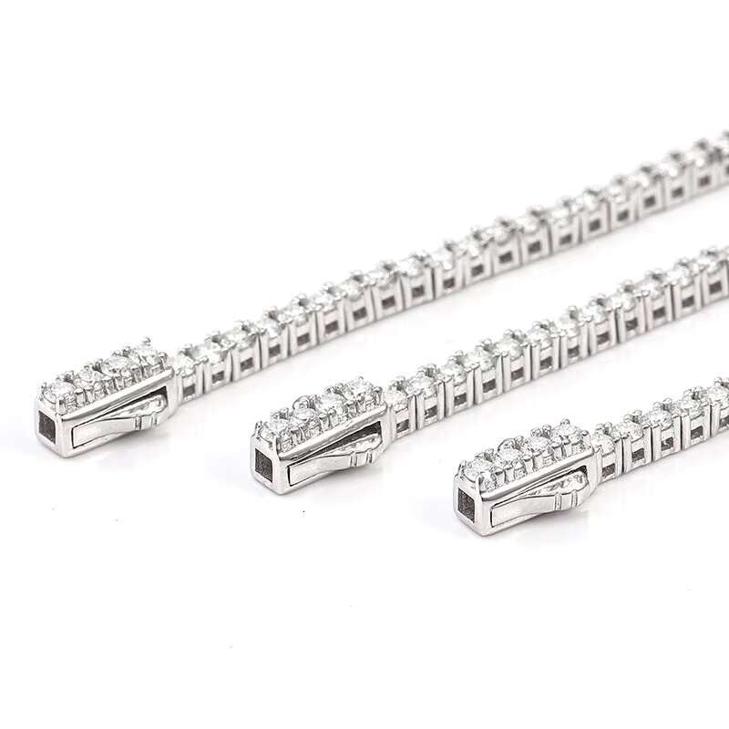 Upgraded Locks Moissanite Diamond Tennis Bracelet 925 Silver 10K 14K 18K Gold Moissanite Chain Mossanite Tennis Chain