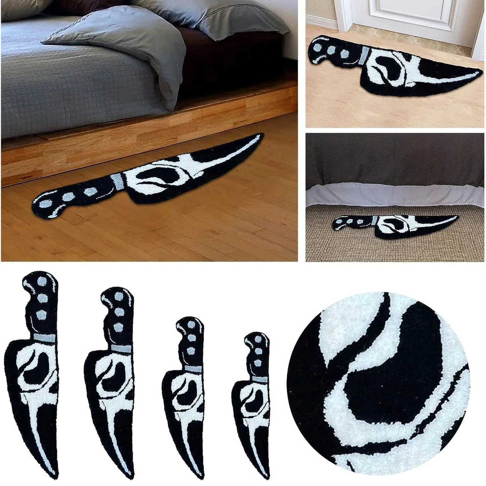 Clearance Deal Skull Knife Carpet Horror Scary Scream Bedside Rug Wear Resistant Cashmere Home Bedroom Decorative Carpet Y251110