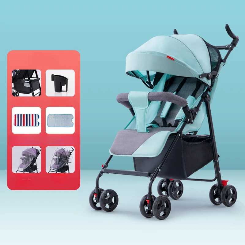 Baby Stroller Can Sit or Lie Down Ultra-light Portable Simple Shock-absorbing Folding Baby BB Stroller XJ250623