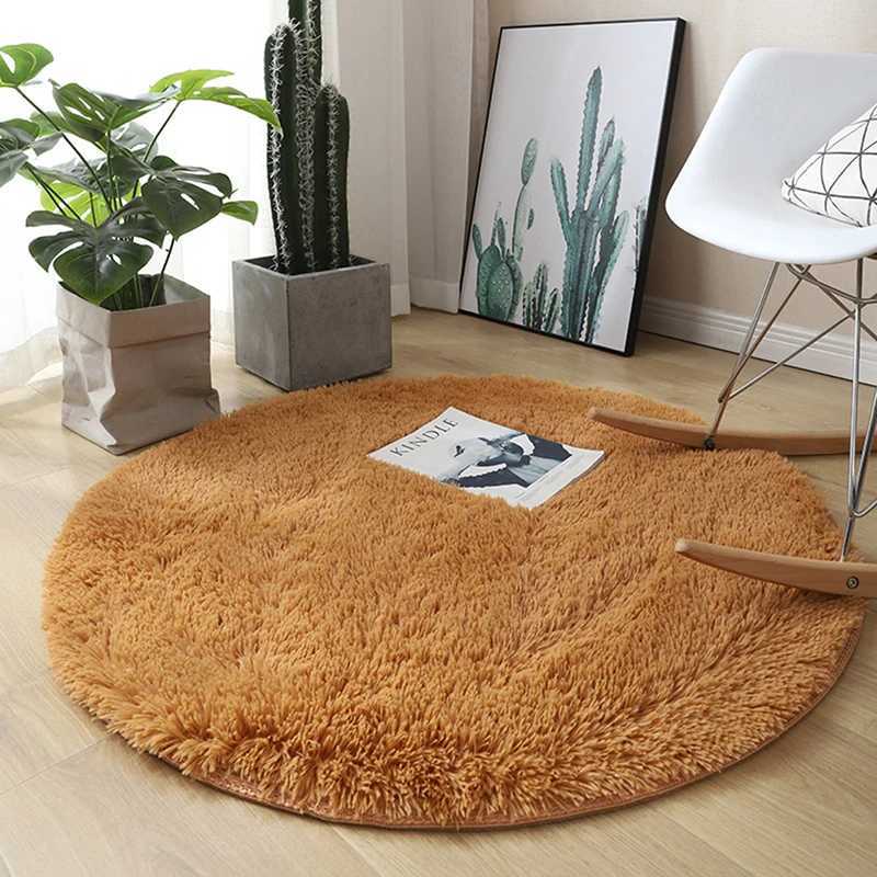 Fluffy Wool Rug Living Room Carpets Faux Fur Round Mat Kids Room Long Plush Rugs Home Bedroom Decor Shaggy Carpet Y251110