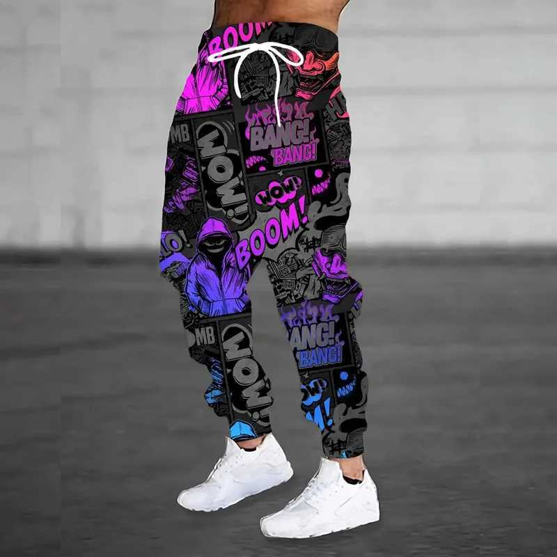 Spring Autumn Mens 3D Digital Printing Running Pants Mens Casual Running Trouser Youth Mens Hip Hop Sports TrouserXJ250410