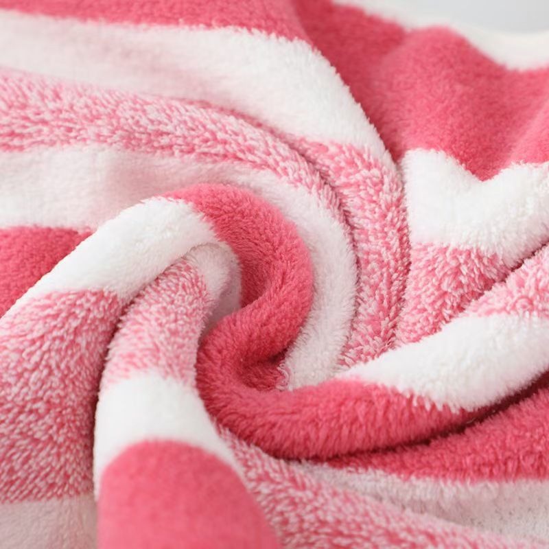 Extra Thick Velour Bathroom Linen for Adults Durable Non-Pilling Stripe Patterned Towel