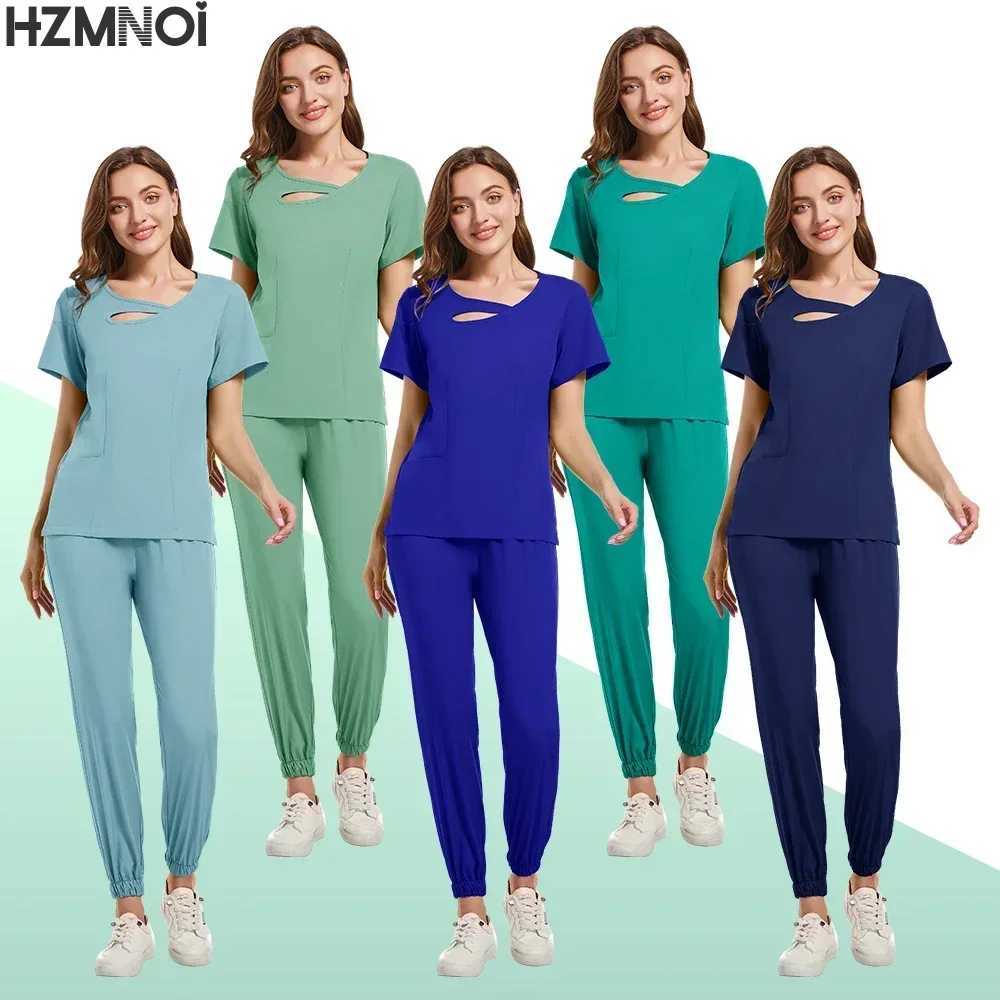 Unisex Medical Uniforms Men Women Nursing Clothes Beauty Come Nurse Scrubs Sets Doctor Dentist Workwear Clinical Tops Pants X2504101