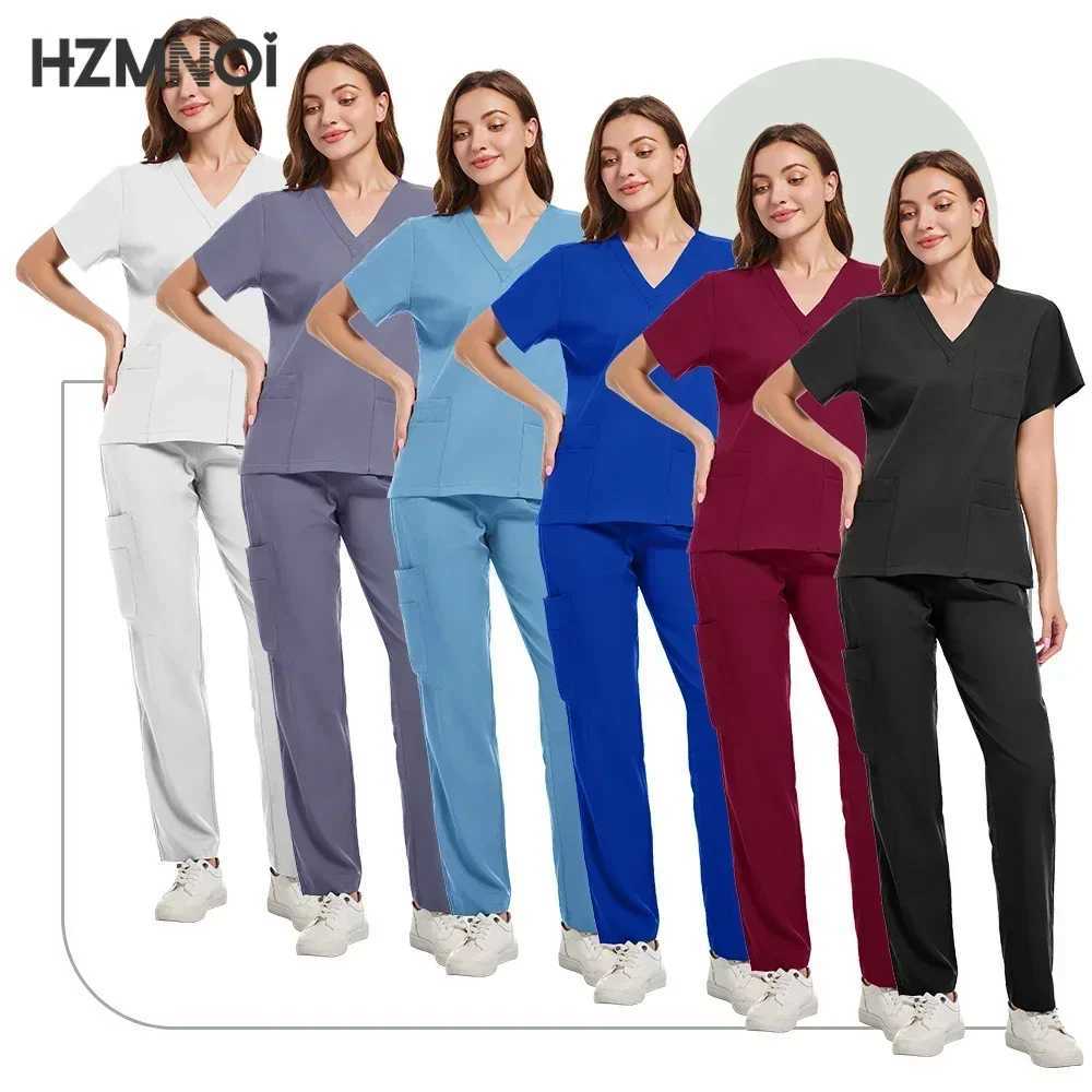 Scrub Set Multicolor Hospital Medical Surgical Uniforms Women Wear Doctor Uniform Jogger Suit Doctor Nurse Accessories X250410
