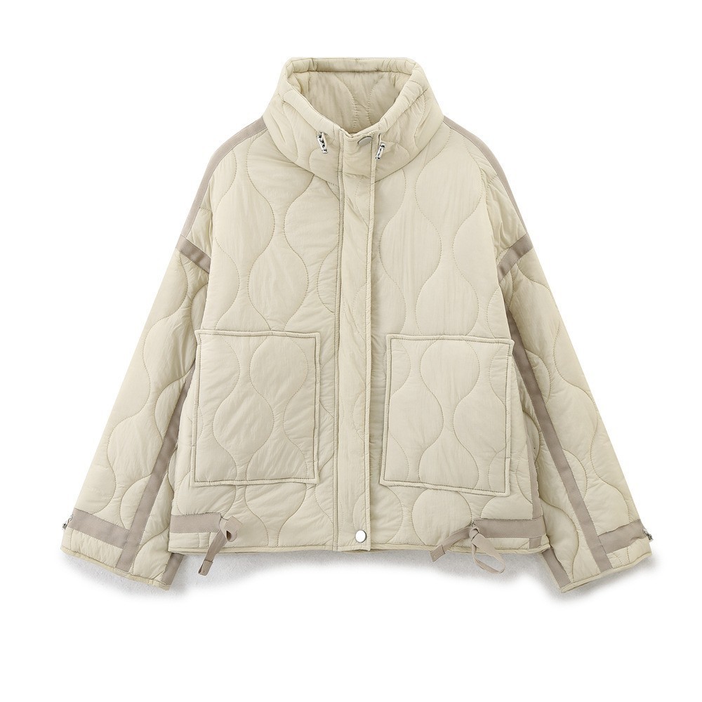 TAOPZA Autumn Winter New Stand Collar Loose Cotton Jacket Short Coat Thin Cotton Clothing for Women Versatile y240812