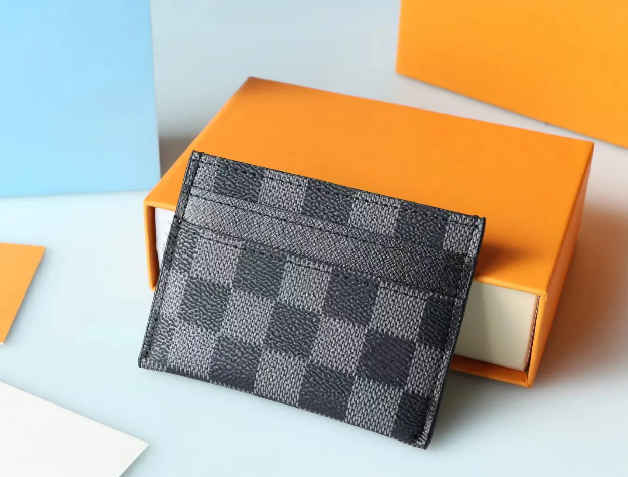 Designers Men plaid wallets designer purses luxury leather short wallet Card Holder wallets classic pocket Genuine leather Man Bags have box