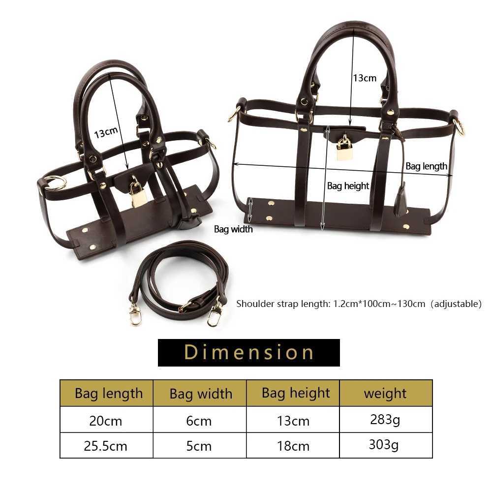 Hollow Tote Messenger Bag Set Leather Encasement Conversion Crossbody Adjustable Shoulder Strap for Women Handbag AccessoriesW251105