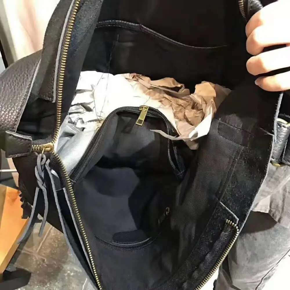 Designer Bag 100% Soft Genuine Leather Handbags Women Large Capacity Shoulder Bags High Quality Vintage Zipper Shopping Messenger Bag Lady