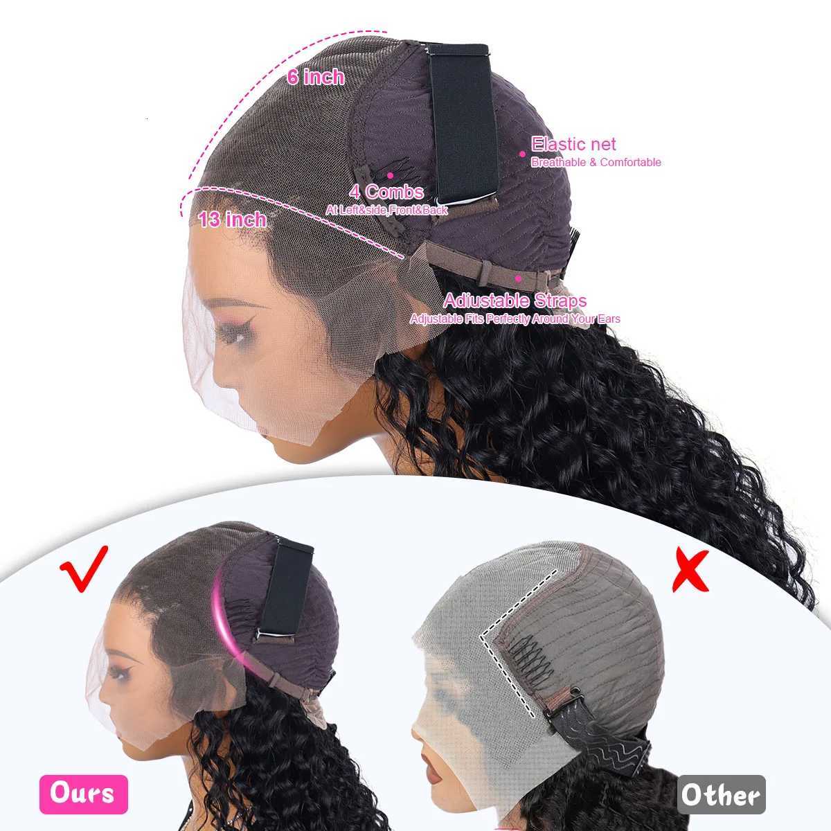 30 40 Inch Kinky Curly Wigs 13x6 Hd Lace Frontal Wig Black Deep Wave 13x4 Wet And Wavy Water Wave 100 Human Hair Wig For WomenT251111