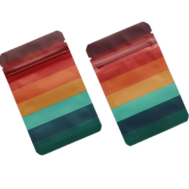 Rainbow Mylar bags 3.5g Ziplock bags Aluminum Foil bags Smell proof Zip Lock Package bag Cookies Food Storage Bags Sample Bags