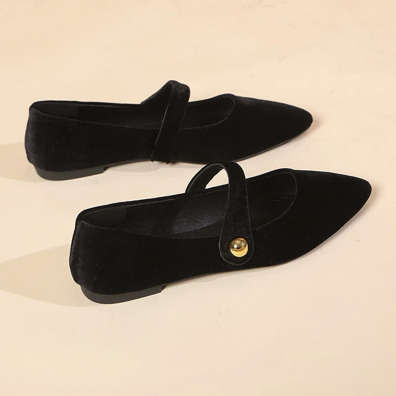 style non-tiring square heel pointed toe single shoes for women fashionable and casual flat shoes for spring and autumn 251110