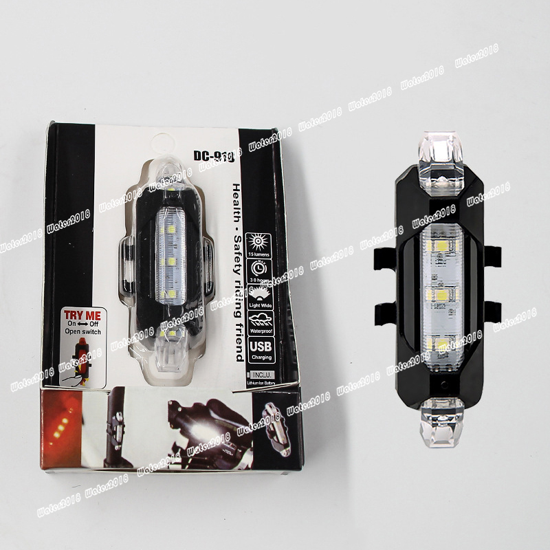5 LED USB Rechargeable mountain Bike Tail Warning Light Rear Safety Lamp Cycling Bicycle Reflector lights