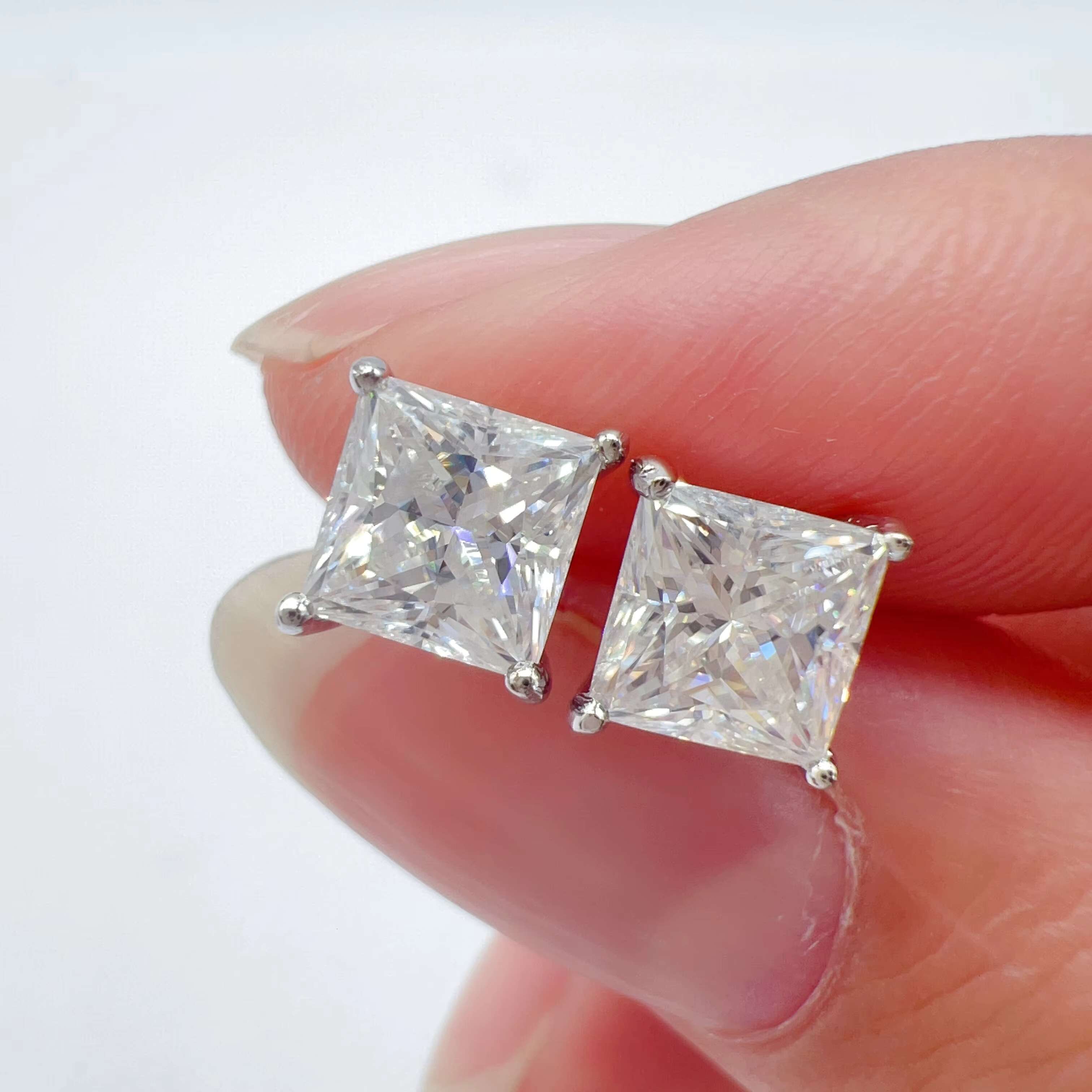 Hip Hop Supplies Sterling Silver Earings Jewelry Women Vvs Moissanite Stud Earrings